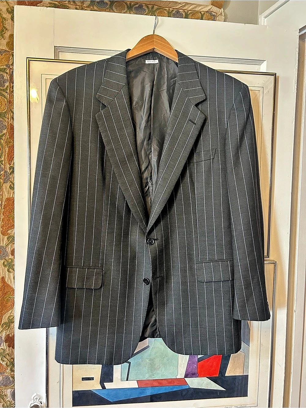 Brioni Pinstripe Suit in Black